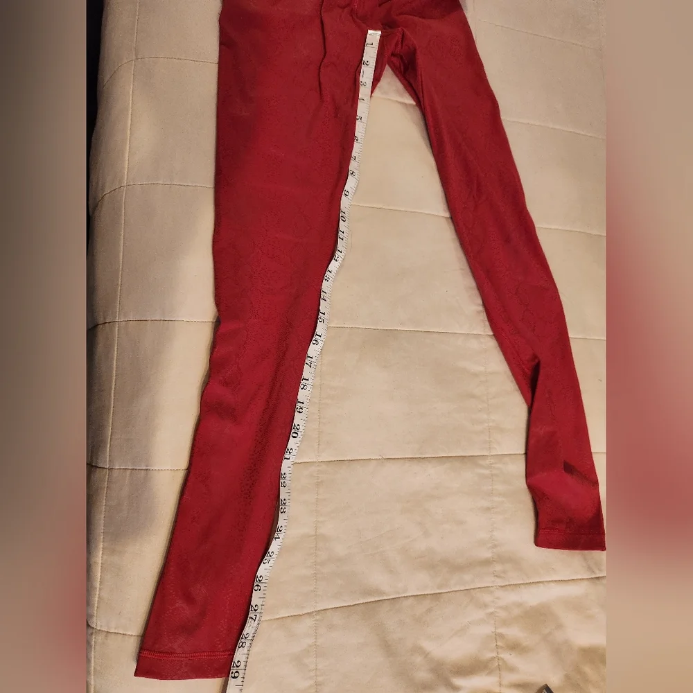 CRZ YOGA Bundle Of Black Bodysuit & Red Leggings, Adjustable Strap, EUC Small